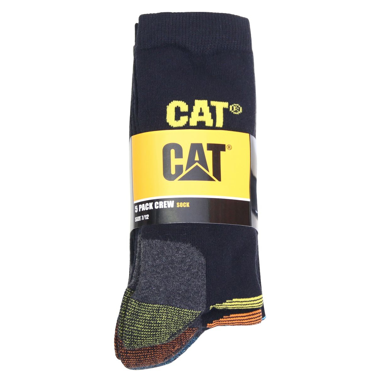 Men's Caterpillar 5 Pack Crew Socks Black Ireland BZMV25974